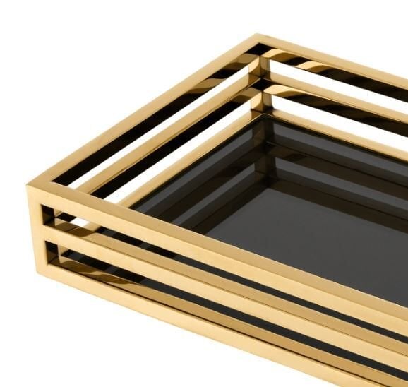 Tray Ersa rectangular gold finish