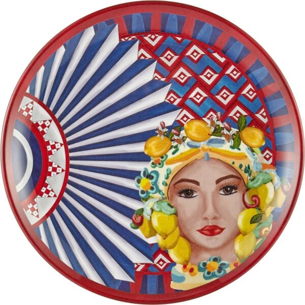 Positano Kadın Yüz Desenli Tabak 28 Cm