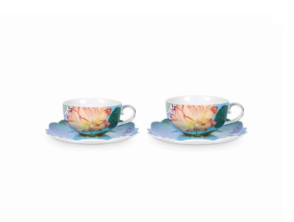 Royal 2li Mavi Çiçek Desenli Çay / Kahve Fincanı