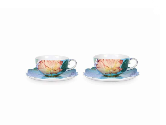 Royal 2li Mavi Çiçek Desenli Çay / Kahve Fincanı