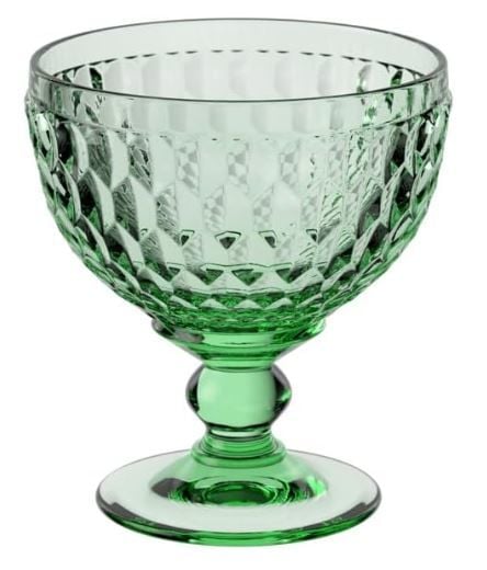 Yeşil Kristal Ayaklı Dondurmalık, Kokteyl Kadehi