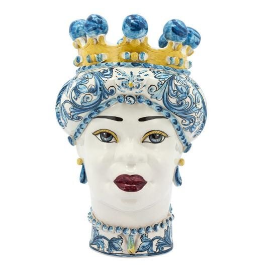 VASE MORO LADY ORNATE WHITE FACE