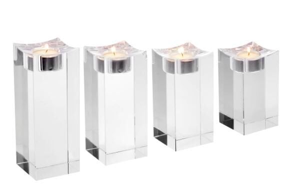 Tealight Holder Giancarlo high crystal set of 4
