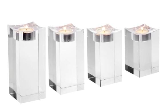 Tealight Holder Giancarlo high crystal set of 4