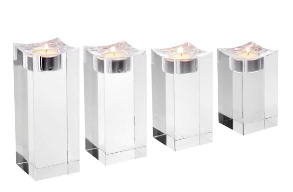 Tealight Holder Giancarlo high crystal set of 4