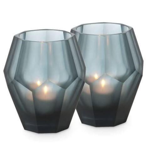 Tealight Holder Okhto L blue set of 2