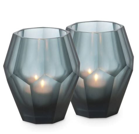 Tealight Holder Okhto L blue set of 2