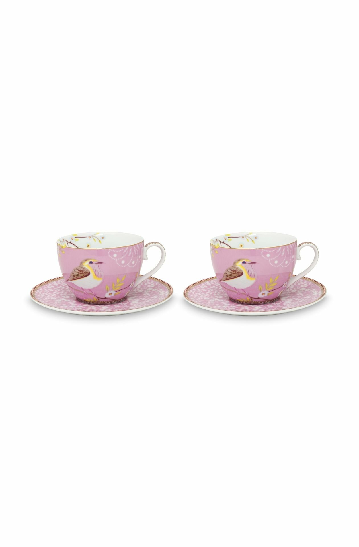 PEMBE KUŞLU ÇAY FİNCANI