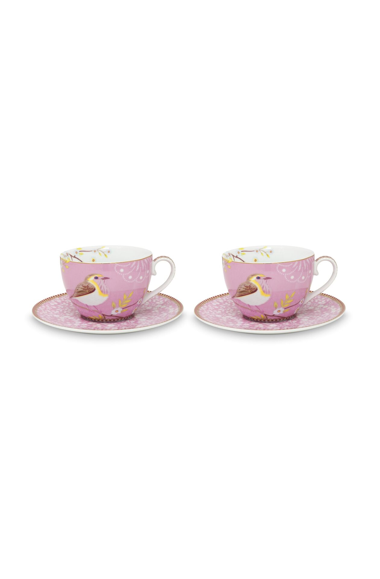 PEMBE KUŞLU ÇAY FİNCANI