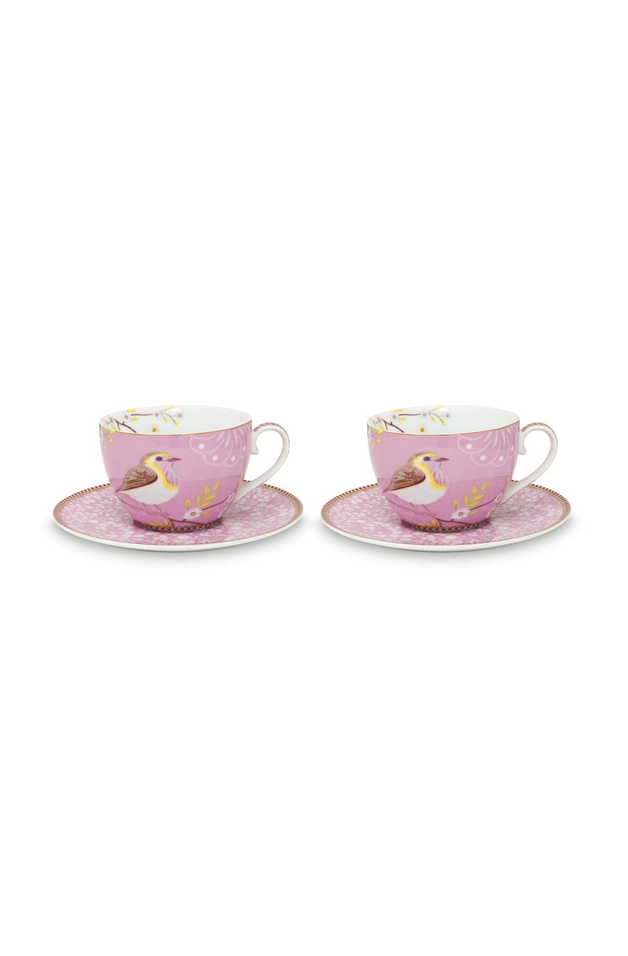 PEMBE KUŞLU ÇAY FİNCANI