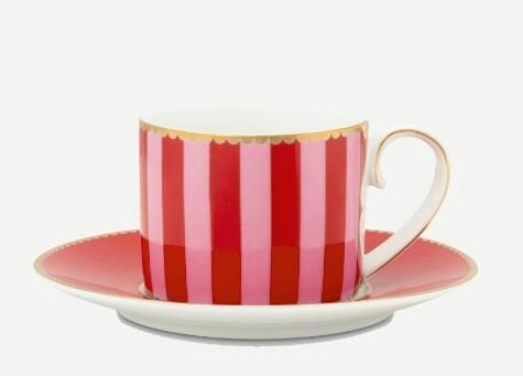 Kırmızı Pembe Porselen Kahve Fincanı 125 ml