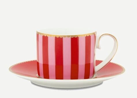Kırmızı Pembe Porselen Kahve Fincanı 125 ml