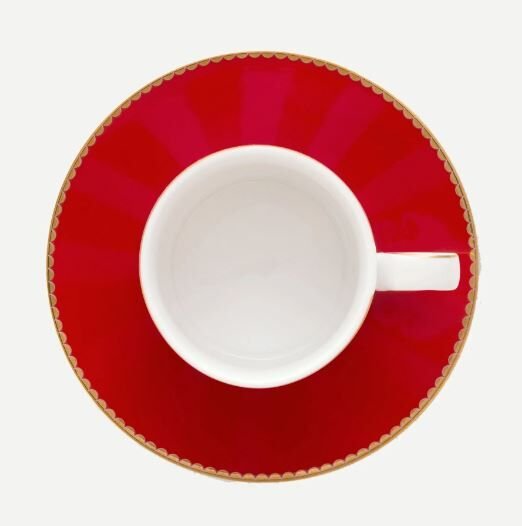 Kırmızı Pembe Porselen Kahve Fincanı 125 ml