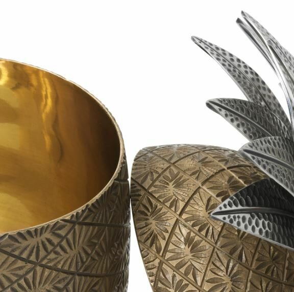 Box Pineapple ant brass finish ant silver