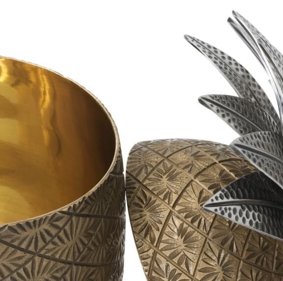 Box Pineapple ant brass finish ant silver
