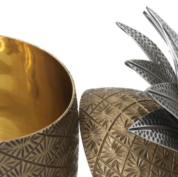 Box Pineapple ant brass finish ant silver
