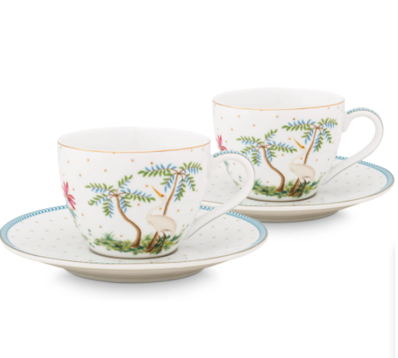 Jolie İkili Beyaz Kahve Fincanı Seti 120 ml.