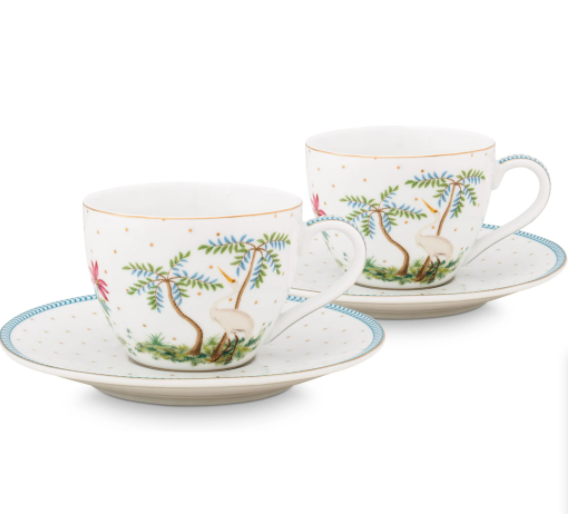 Jolie İkili Beyaz Kahve Fincanı Seti 120 ml.