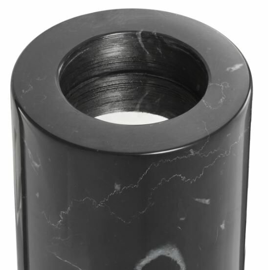 Tealight Holder Tobor L Black Marble Set of 2