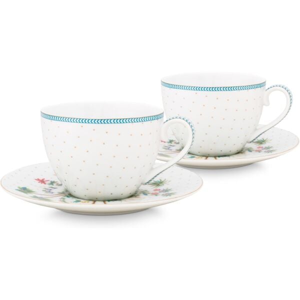 Jolie İkili Beyaz Çay Fincanı Seti 280 ml.