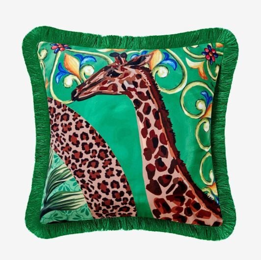 Yeşil Kadife Dekoratif Yastık 43X43 Cm