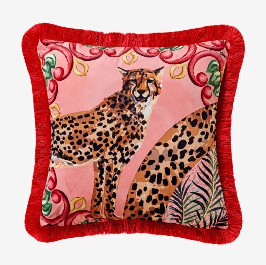 Pembe Kadife Dekoratif Yastık 43X43 Cm