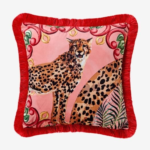 Pembe Kadife Dekoratif Yastık 43X43 Cm