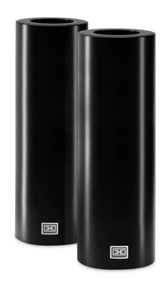 Artificial Candle ø 12 x H. 35 cm black Set of2
