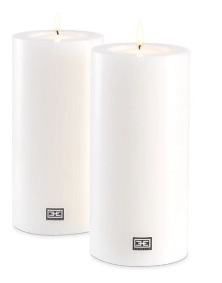 Artificial Candle ø 10 x H. 21 cm white