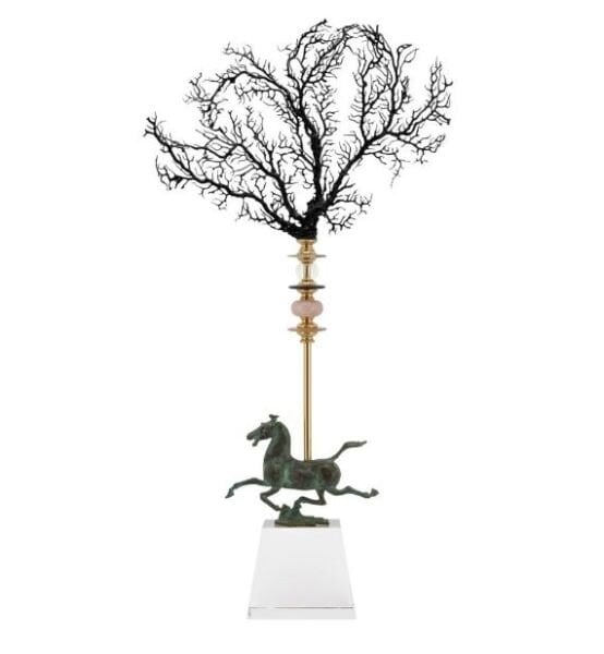 OBELISQUE CORAL HORSE H83 39X8 BLACK