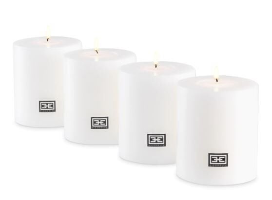 Artificial Candle ø 8 x H. 9 cm white set