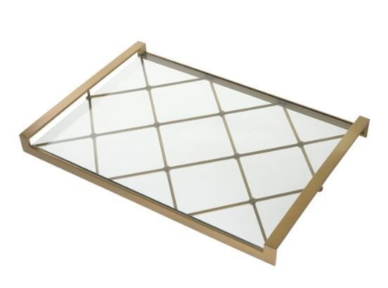 Tray Goa brushed brass finish
