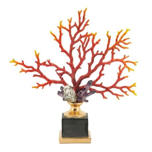 CORAL FAN ON BASE H48 47X12 RED