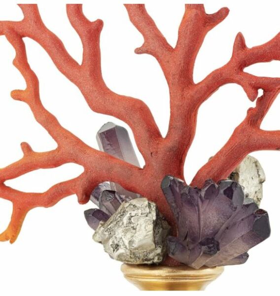 CORAL FAN ON BASE H48 47X12 RED