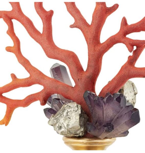 CORAL FAN ON BASE H48 47X12 RED