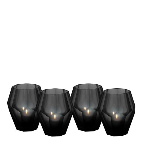 Tealight Holder Okhto S black set of 4