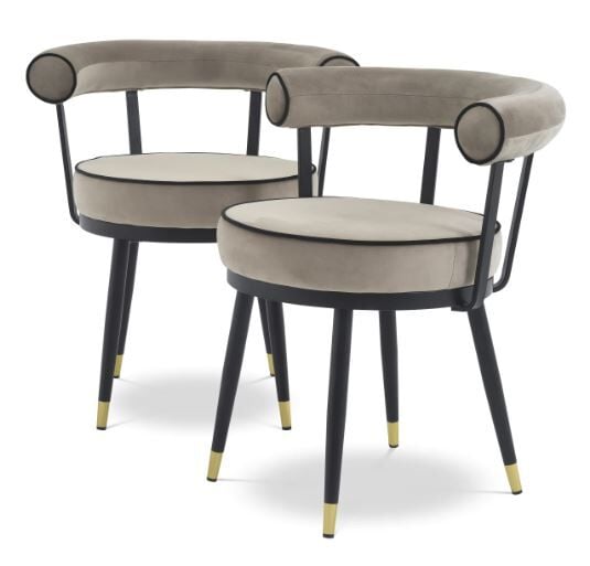 Dining Chair Vico savona greige velvet