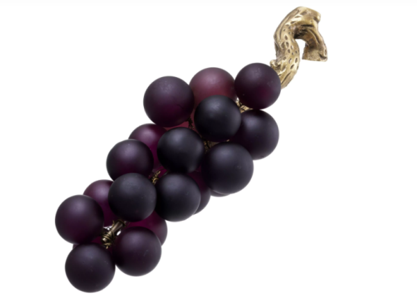 Object French Grapes Purple Vintage Brass Finish