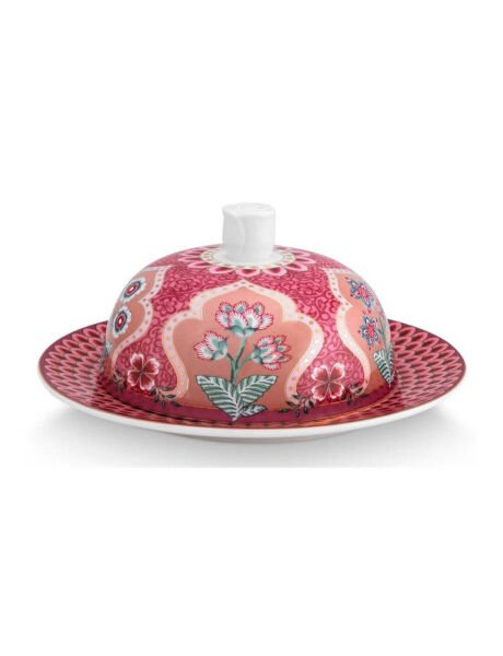 Kırmızı Yuvarlak Tereyağlık 17 cm