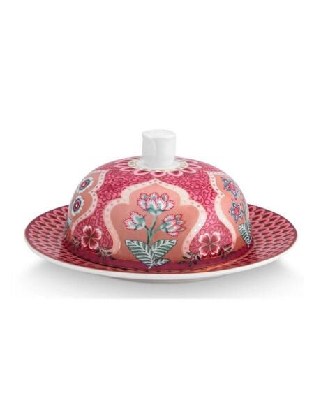 Kırmızı Yuvarlak Tereyağlık 17 cm