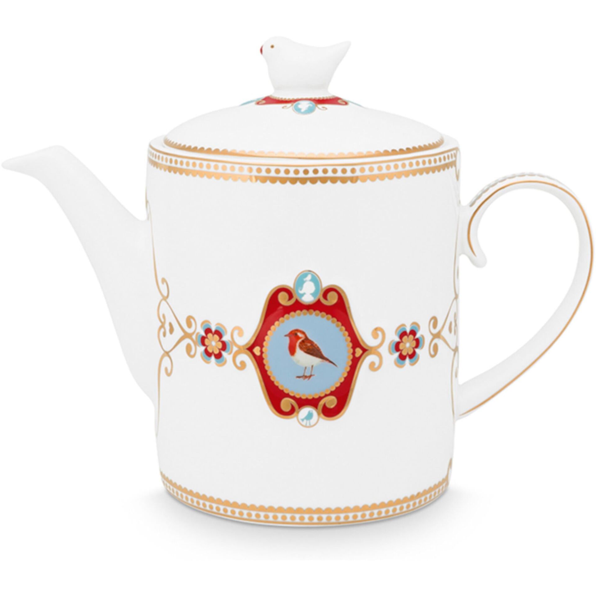 Love Bird Beyaz Madalyon Desenli Demlik 1,3 lt.