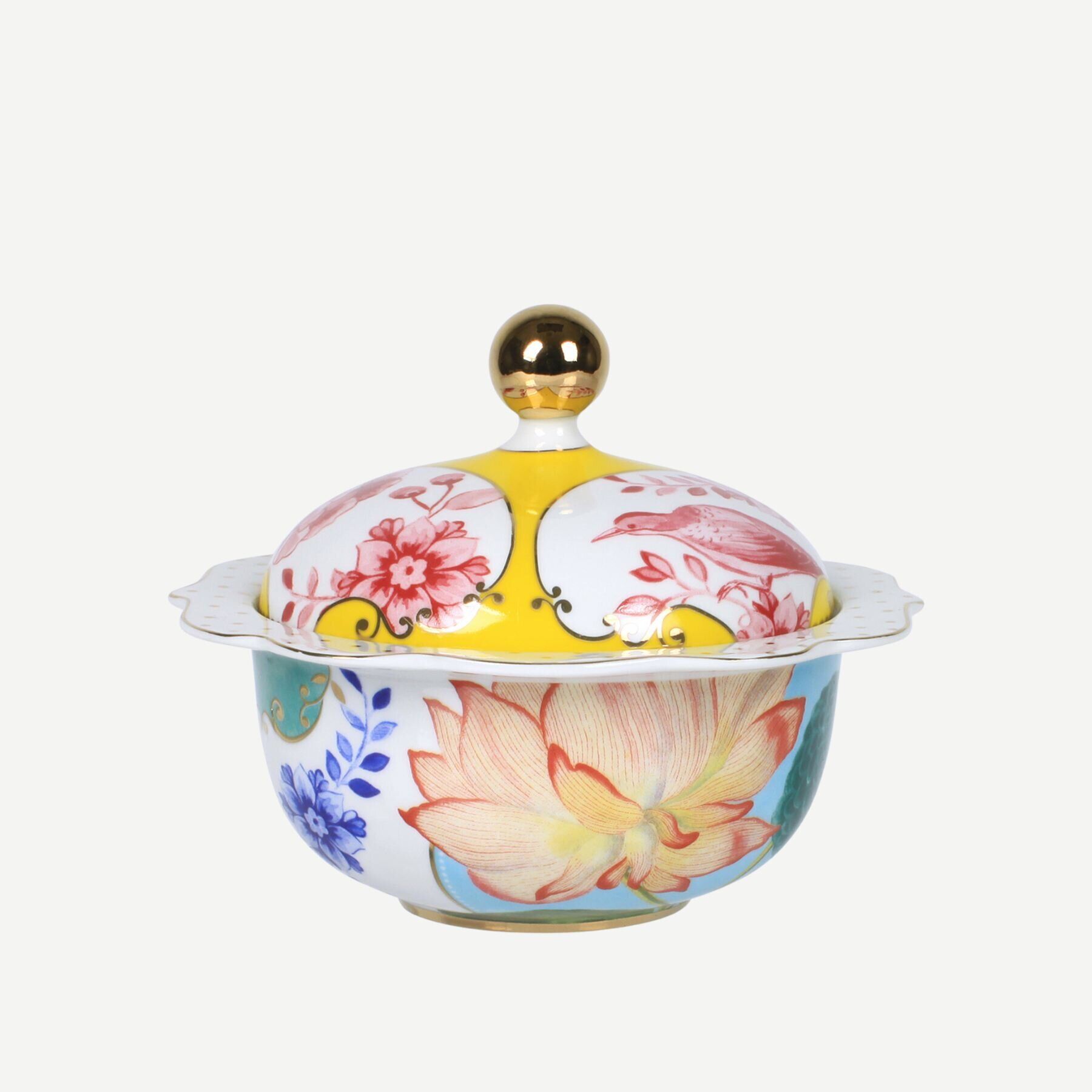 Royal Beyaz Çiçek Desenli Şekerlik