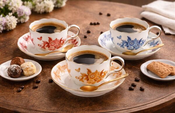 PRIMAVERA TURUNCU 2'Lİ TURK KAHVESİ FİNCAN SETİ