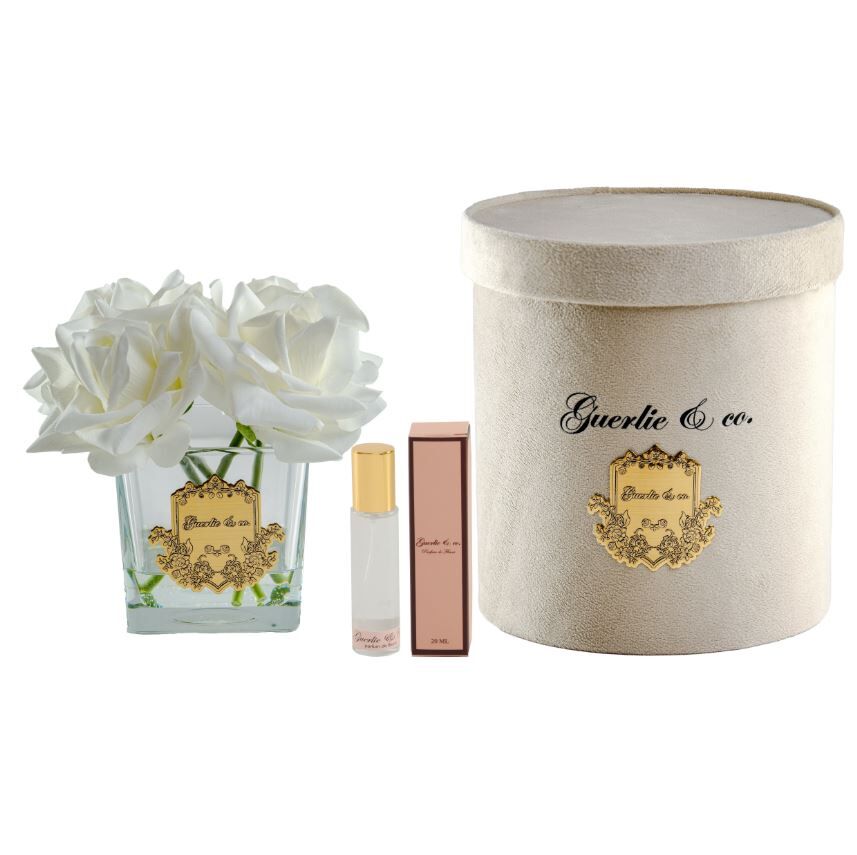 4 Gül Beyaz Gold Logo Kare Cam