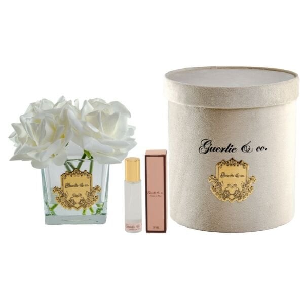 4 Gül Beyaz Gold Logo Kare Cam