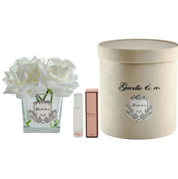 4 Gül Beyaz Gümüş Logo Kare Cam