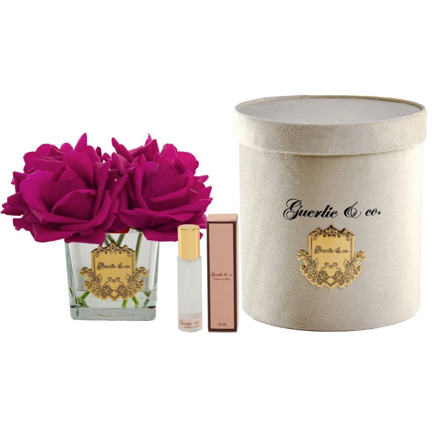 5 Gül Bordo Gold Logo Kare Cam