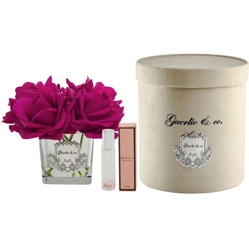 4 Gül Bordo Gümüş Logo Kare Cam