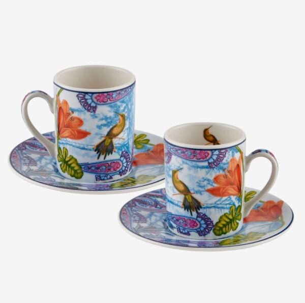 Mavi Porselen Kahve Fincan Seti 110 Ml Magic Garden Collection