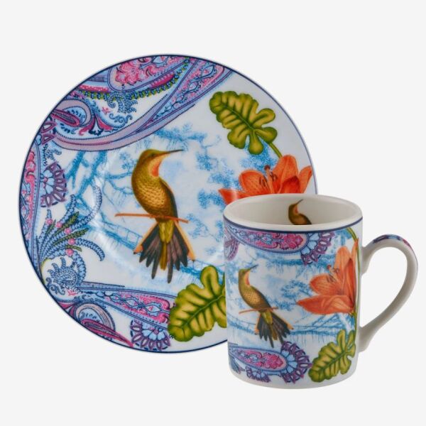 Mavi Porselen Kahve Fincan Seti 110 Ml Magic Garden Collection